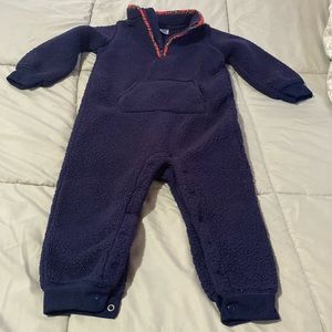 Carters Navy blue Sherpa jumpsuit